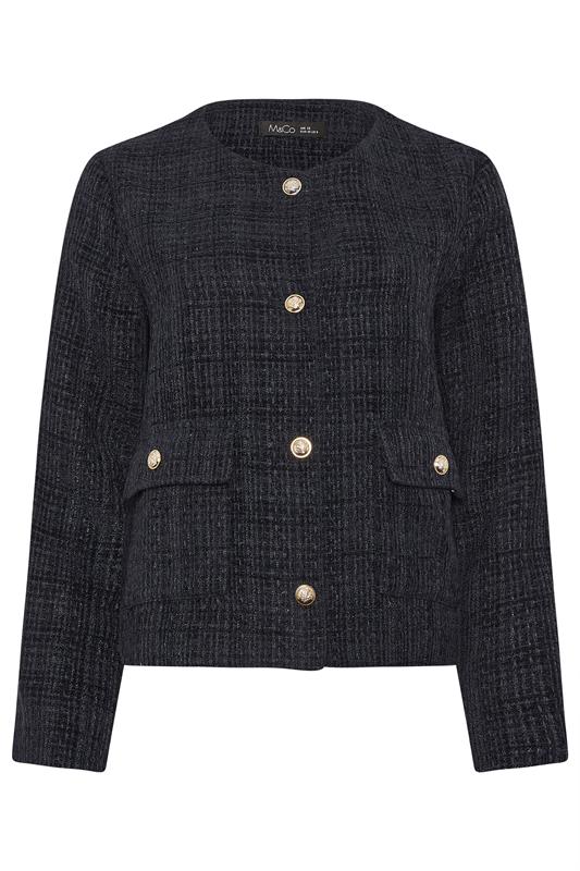 M&Co Navy Blue Boucle Button Up Jacket | M&Co 6