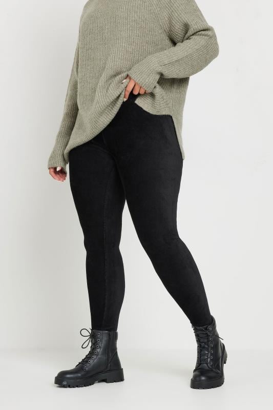  Grande Taille YOURS Curve Black Cord Stretch Leggings