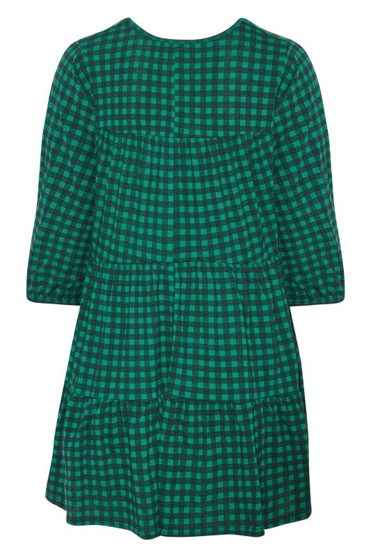 LIMITED COLLECTION Green Check Balloon Sleeve Top_BK.jpg