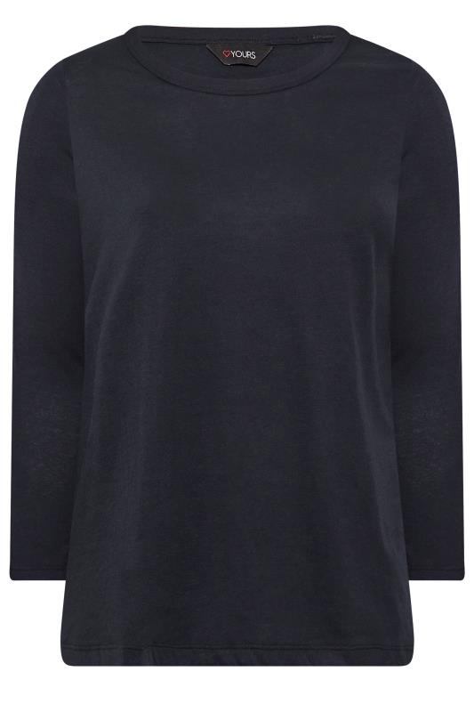 Plus Size Navy Blue Long Sleeve T-Shirt - Petite | Yours Clothing 6