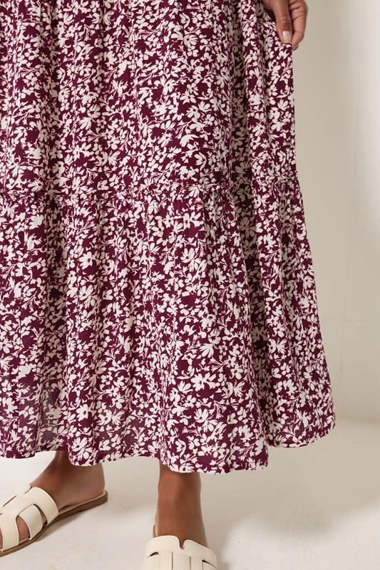 M&Co Purple Ditsy Floral Crinkle Maxi Skirt | M&Co 4