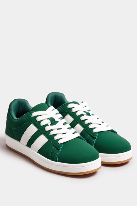 Green Padded Lace Up Trainers In Wide E Fit | Yours Clothing 2