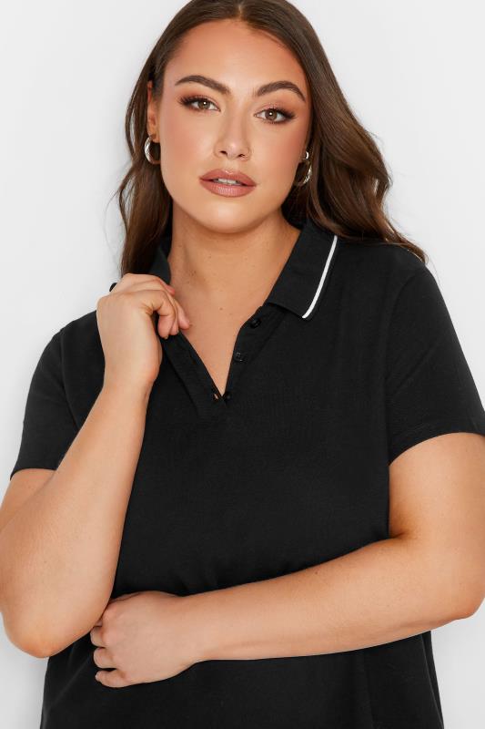 YOURS 2 PACK Plus Size Black & White Polo Top | Yours Clothing 5