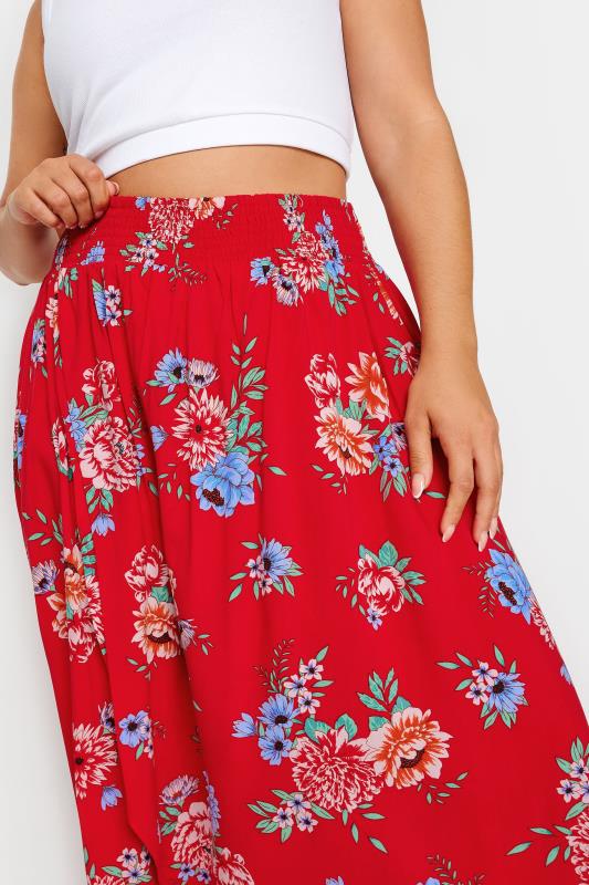 YOURS Plus Size Red Floral Print Tulip Skirt | Yours Clothing 4
