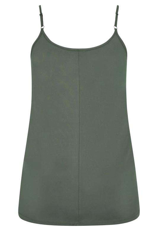 YOURS Curve Khaki Green Strappy Vest Top | Yours Clothing 7