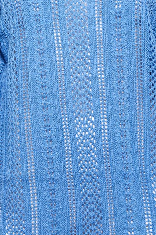 Curve Plus Size Blue V-Neck Knitted Stitch Jumper | Yours Clothing  5