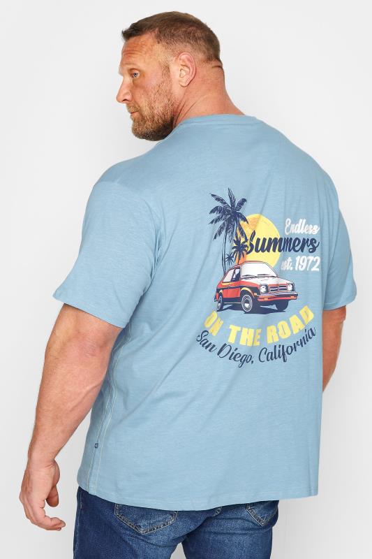 KAM Big & Tall Light Blue 'Endless Summers' Print T-Shirt | BadRhino 2