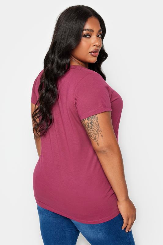 YOURS 3 PACK Plus Size Blue & Pink T-Shirts | Yours Clothing 6