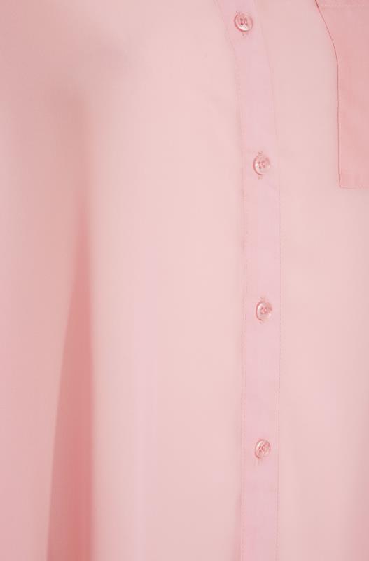 YOURS LONDON Curve Pink Pleat Sleeve Shirt 5