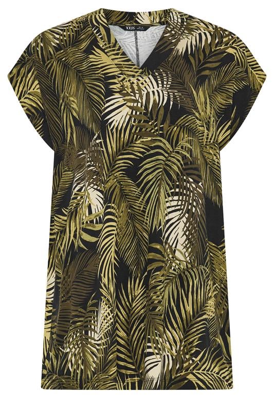 YOURS Plus Size Green Tropical Grown On Sleeve T-Shirt | Yours Clothing 5