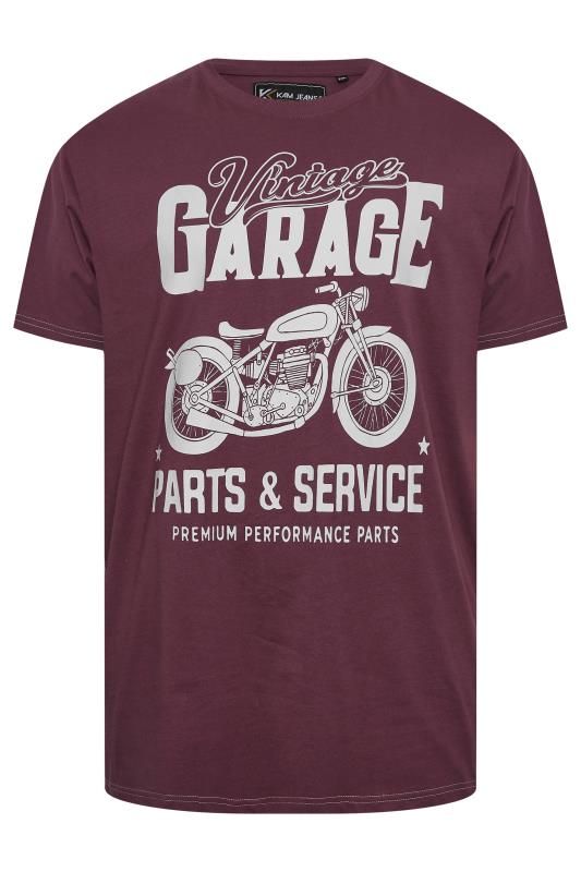 KAM Big & Tall Burgundy Red Vintage Garage Motorcycle T-Shirt | BadRhino 3