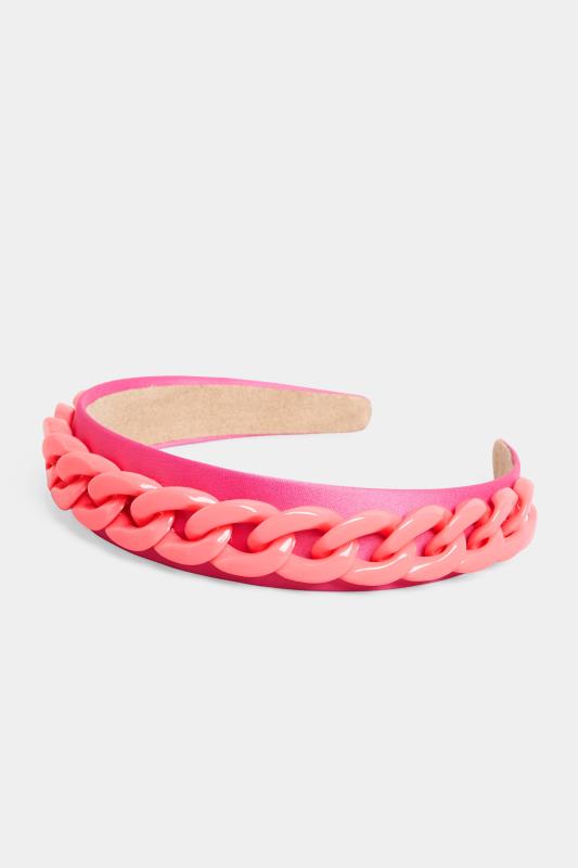 Pink Chunky Chain Headband | Yours Clothing 3