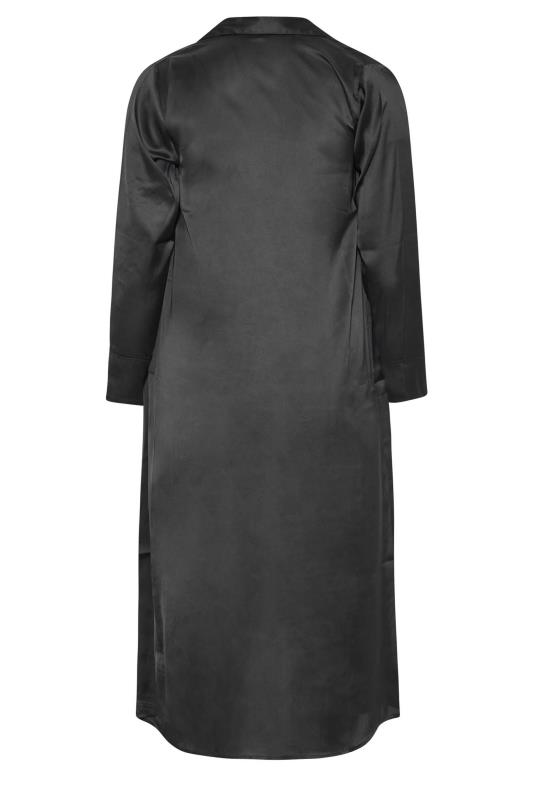 LIMITED COLECTION Plus Size Black Satin Longline Kimono | Yours Clothing  7