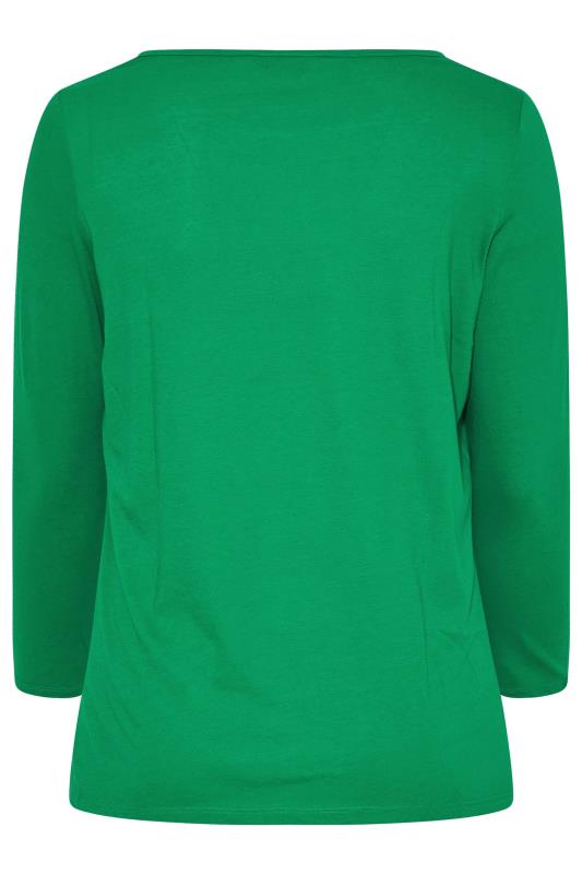 Plus Size Green Long Sleeve T-Shirt | Yours Clothing 6