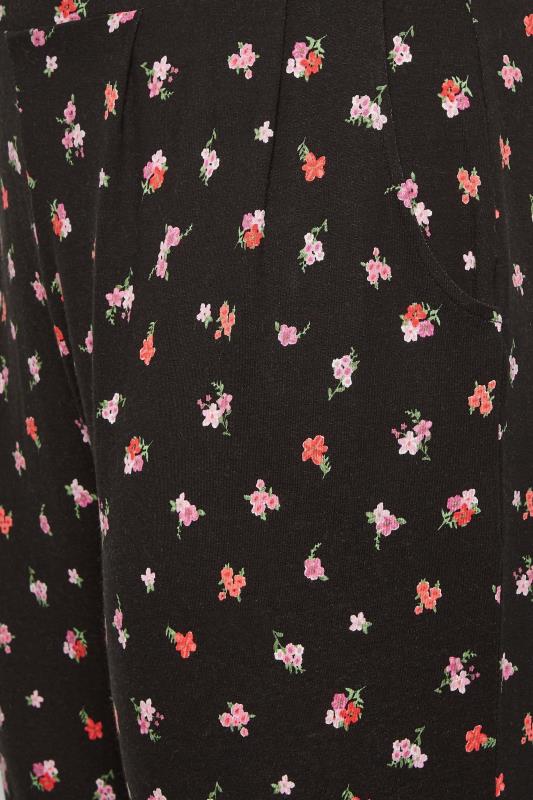 YOURS Plus Size Black Floral Harem Trousers | Yours Clothing  4