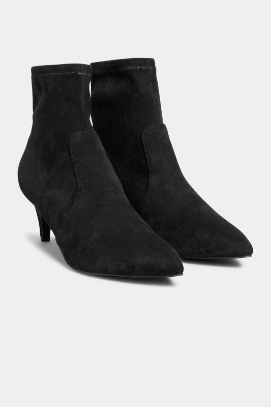 LTS Black Heeled Kitten Boots In Standard Fit | Long Tall Sally 2