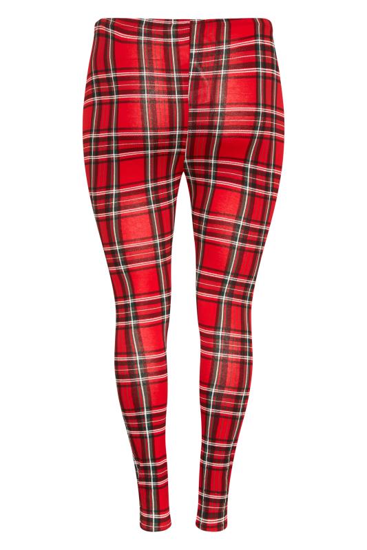 Plus Size LIMITED COLLECTION Red Tartan Check Leggings | Yours Clothing 4