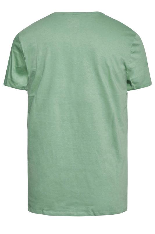 BLEND Big & Tall Sage Green 'Crafted' Print T-Shirt | BadRhino 3