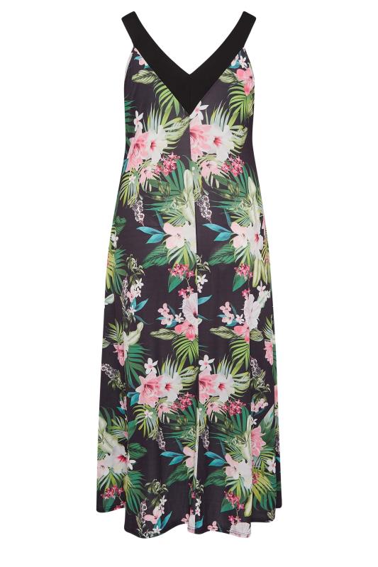 YOURS LONDON Plus Size Black Tropical Print Maxi Dress | Yours Clothing 7