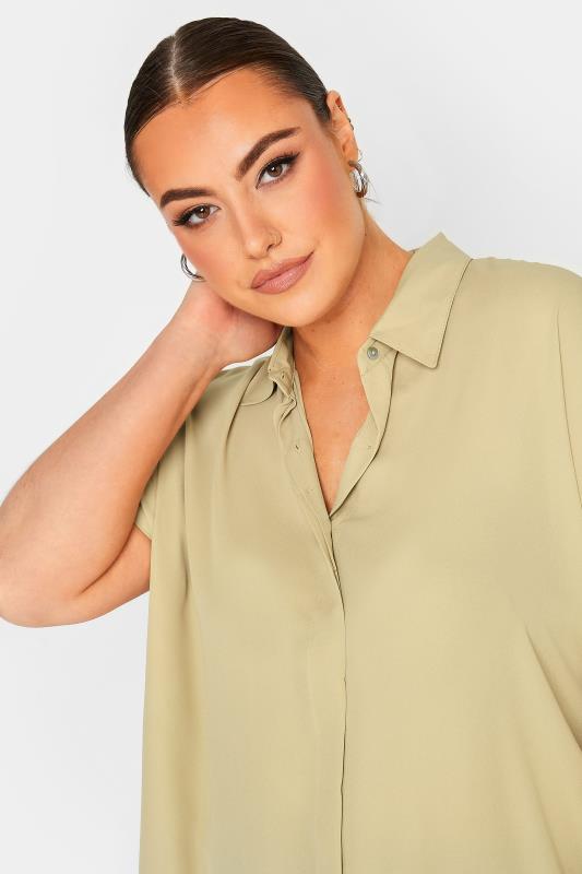 YOURS Plus Size Stone Brown Short Sleeve Shirt | Yours Clothing 4