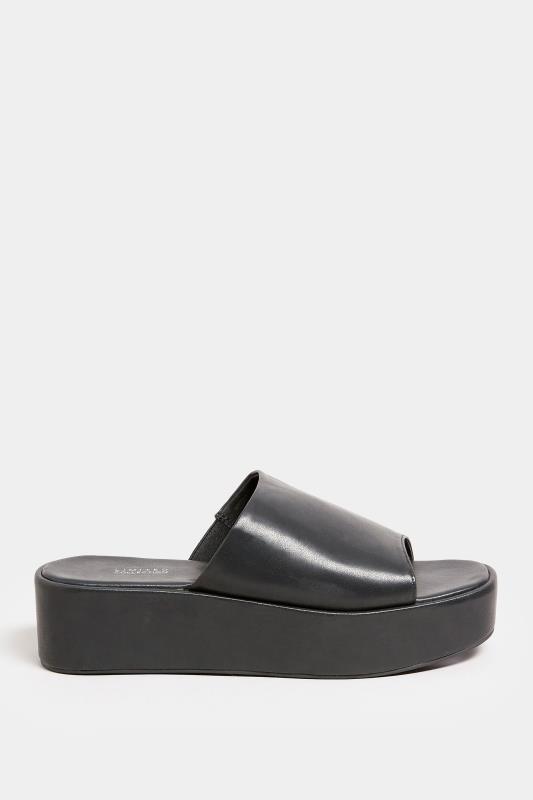 LIMITED COLLECTION Black Platform Mule Sandals In E Wide Fit & EEE ...