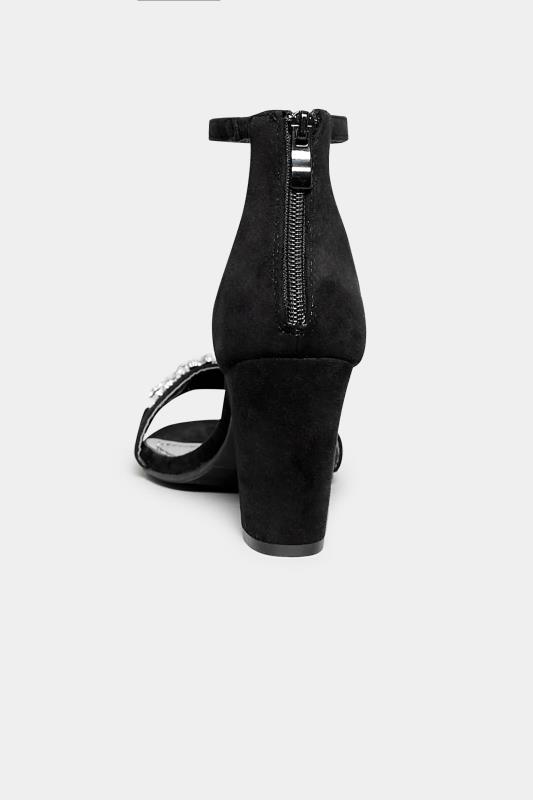 PixieGirl Black Diamante Detail Heels In Standard D Fit 4