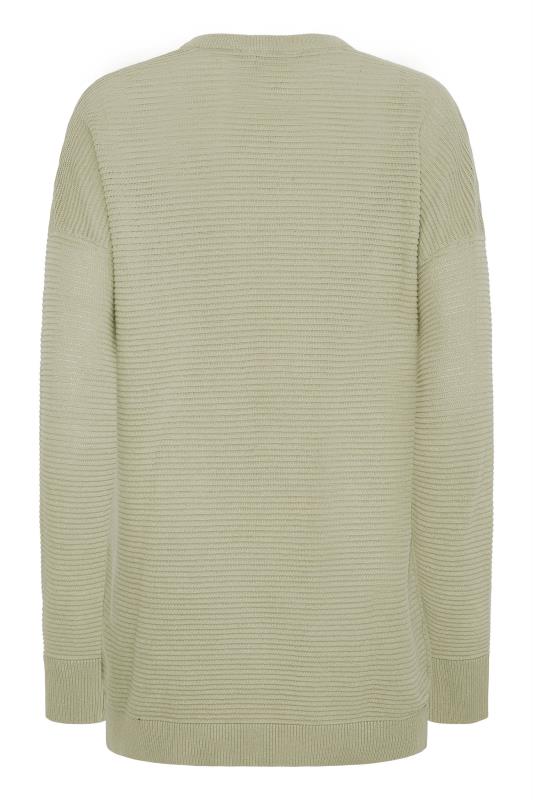 LTS Tall Womens Sage Green Ribbed Knitted Jumper | Long Tall Sally  7