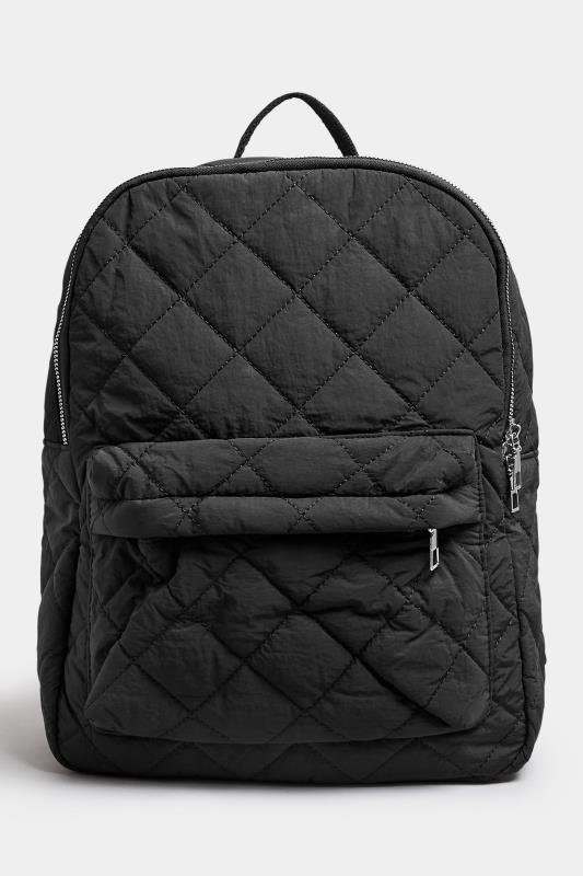 Black Quilted Backpack | Yours Clothing 3