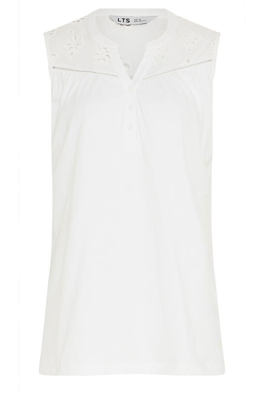 LTS Tall Women's White Embroidered Cotton Vest | Long Tall Sally 5