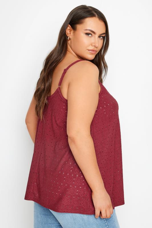 YOURS Plus Size Red Broderie Cami | Yours Clothing  3