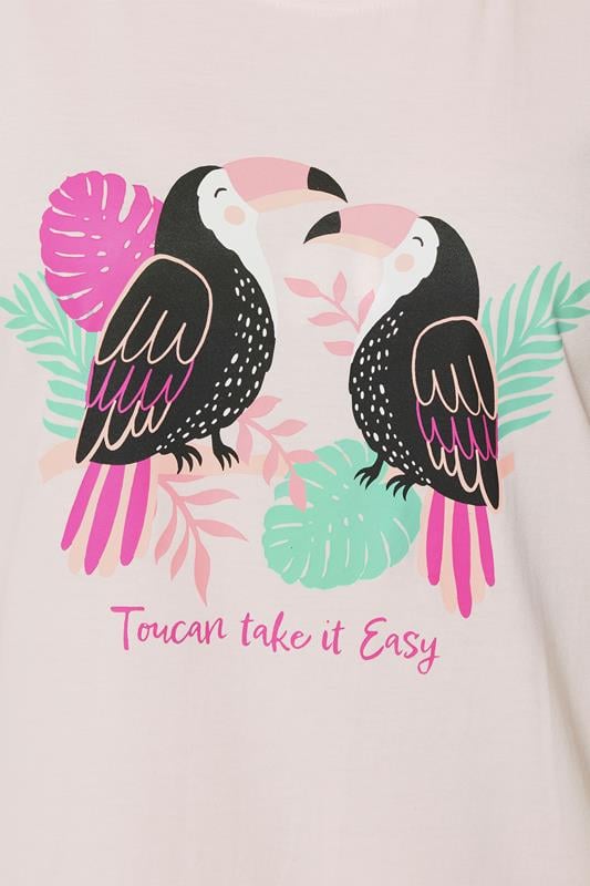 YOURS Plus Size Pink 'Toucan Take It Easy' Nightdress | Yours Clothing 4