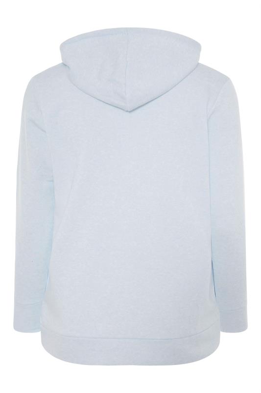 Curve Light Blue Brushed Soft Touch Marl Colour Block Zip Through Hoodie 6