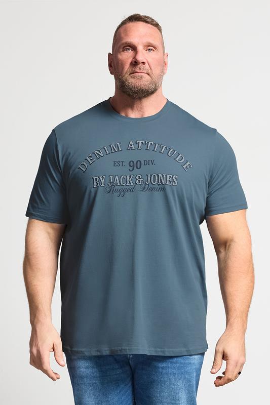 JACK & JONES Big & Tall Blue Mirage Graphic T-Shirt | BadRhino 1