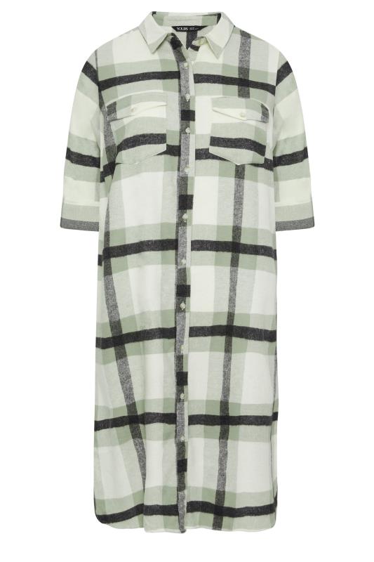 YOURS Plus Size Green Maxi Check Longline Shirt | Yours Clothing  6