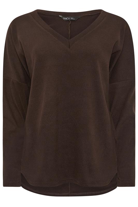M&Co Chocolate Brown Long Sleeve Top M&Co 5