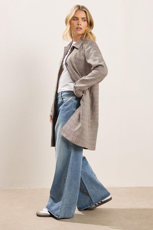 PixieGirl Petite Women's Grey Check Car Coat | PixieGirl 2