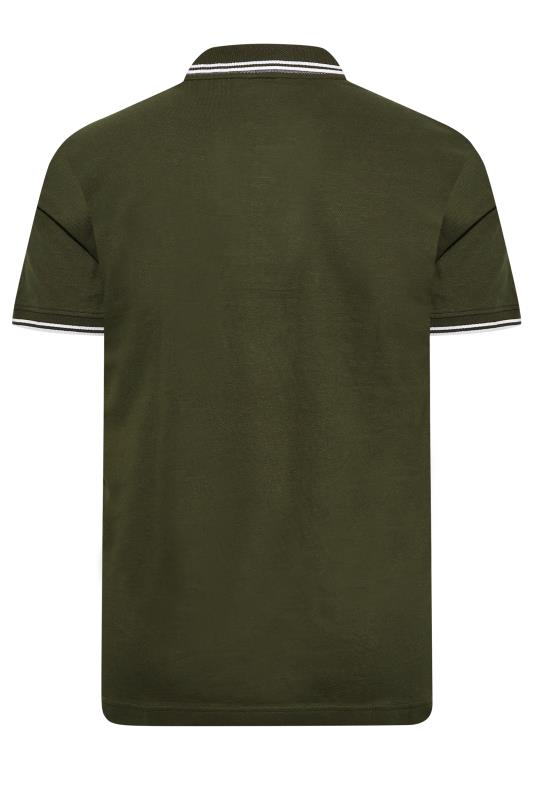 BadRhino Big & Tall Khaki Green BR15 Placket Polo Shirt | BadRhino 4