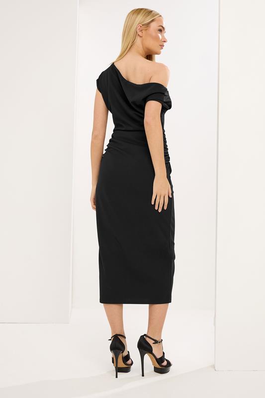 STAR Black Draped Midi Dress | StarByJM 2