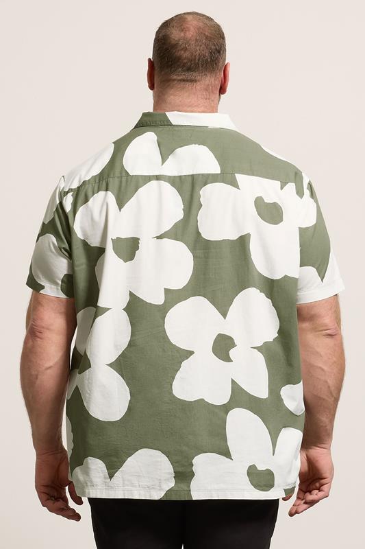 BadRhino Big & Tall Green Flower Poplin Shirt | BadRhino 2