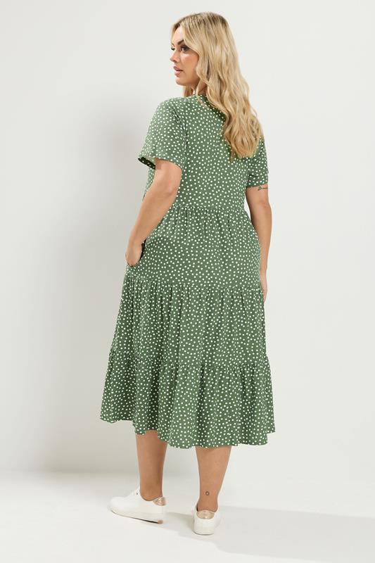 sage green polka dot dress Yours Women's Plus Size Tiered Size 26-28 Womens dresses