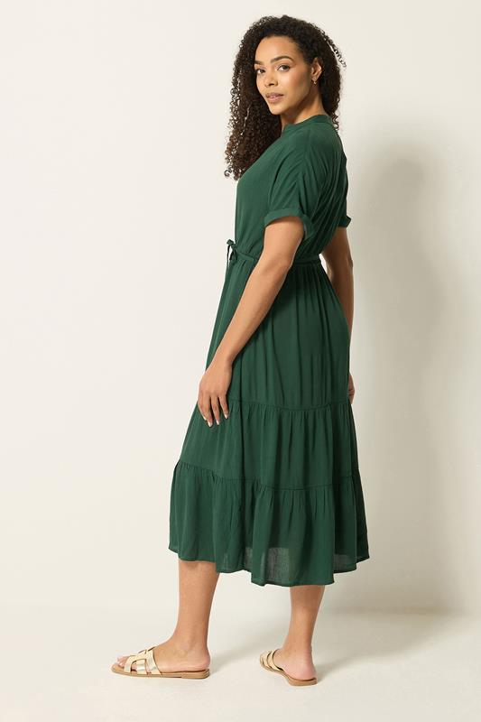 M&Co Green Tiered Tie Waist Midi Dress | M&Co 2