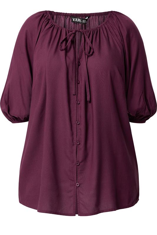 YOURS Plus Size Purple Button Through Top | Yours Clothing 5