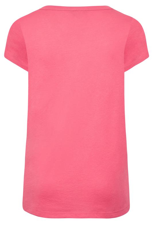 Plus Size Bright Pink Essential Short Sleeve T-Shirt | Yours Clothing  7