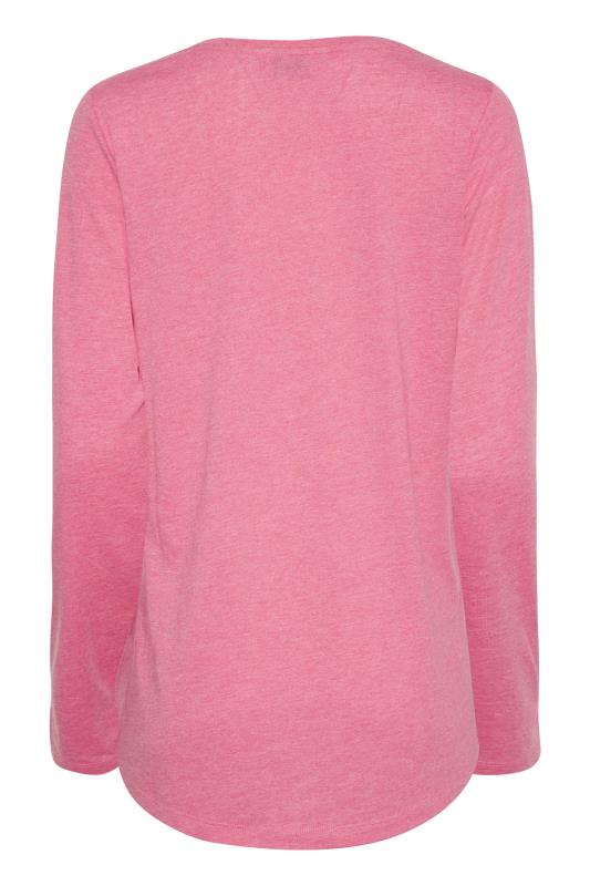 LTS Tall Pink Marl Long Sleeve T-Shirt 3