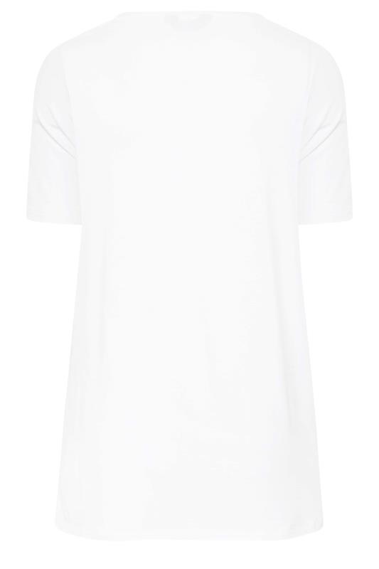 YOURS Plus Size White Diamante Embellished T-Shirt | Yours Clothing 7