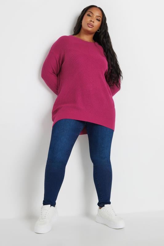 YOURS Plus Size Essential Pink Knitted Jumper | Yours Clothing 2