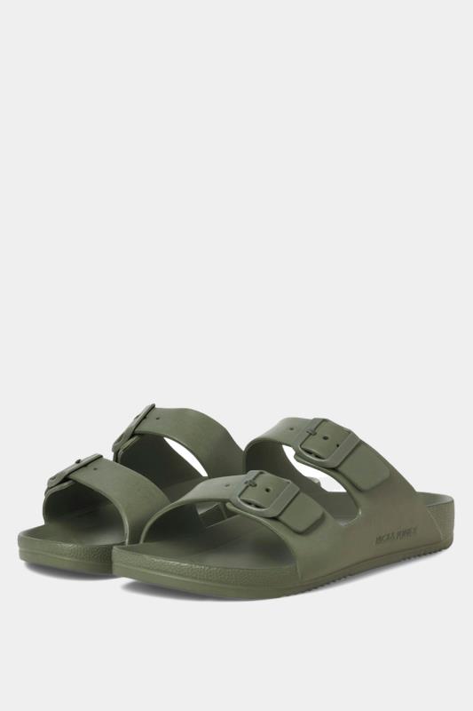  Grande Taille JACK & JONES Big & Tall Green Double Strap Sandals