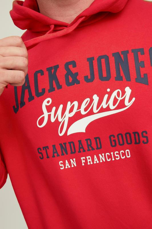 JACK & JONES Big & Tall Red Logo Sweat Hoodie 2
