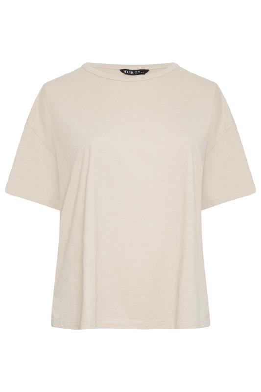 YOURS Plus Size Cream Step Hem T-Shirt | Yours Clothing 6