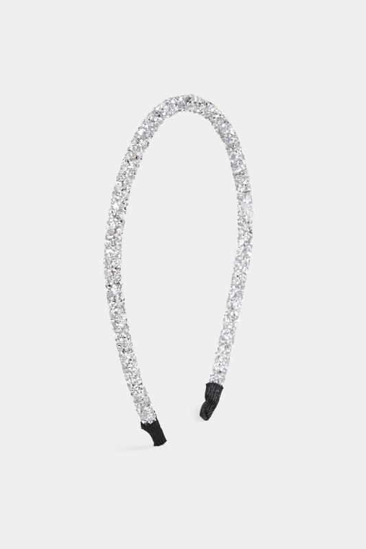 Silver Glitter Thin Headband | Yours Clothing 2
